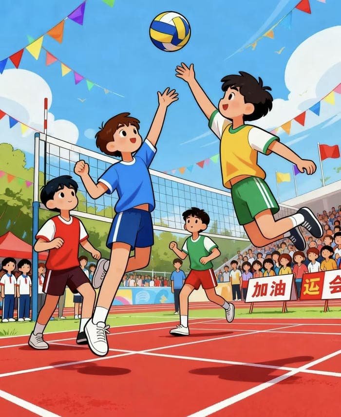 hình anime luyện tập bóng chuyền