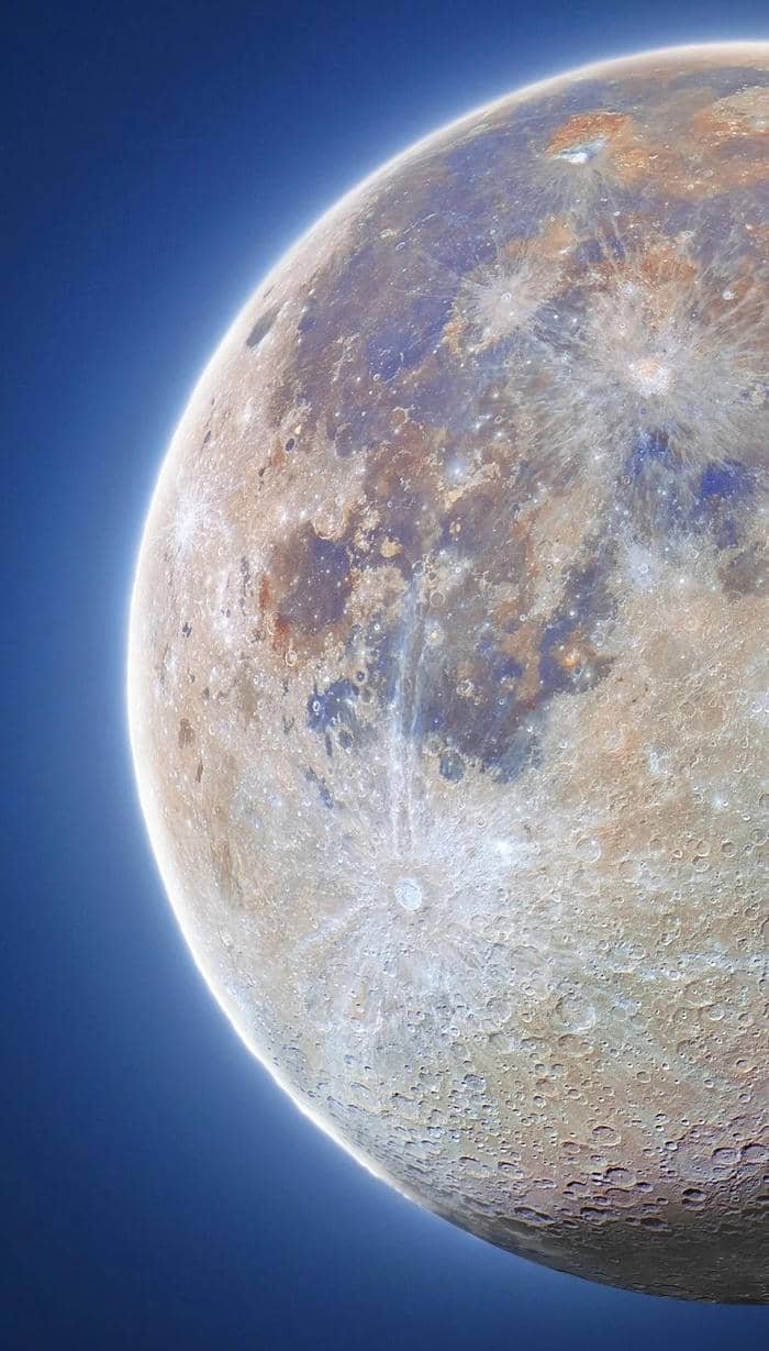 hình nền mặt trăng 3d tối giản