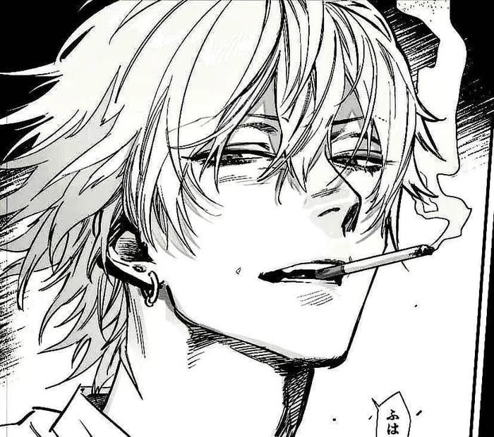 tư thế anime hút thuốc