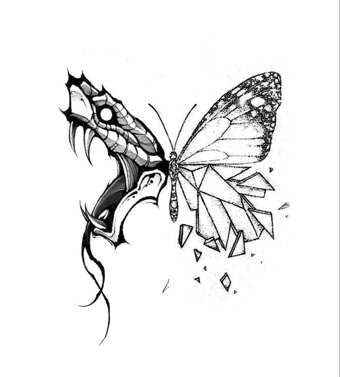 vẽ hình xăm con bướm