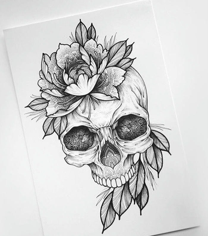 vẽ hình xăm đầu lâu