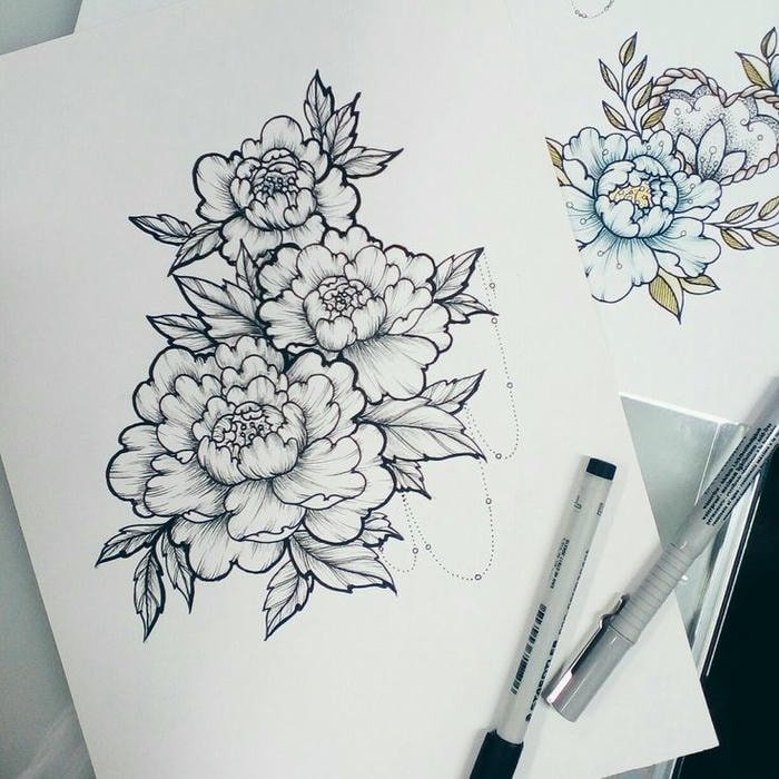 vẽ hình xăm hoa