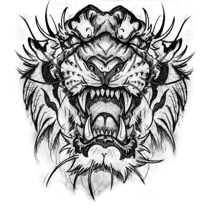 vẽ hình xăm mặt hổ