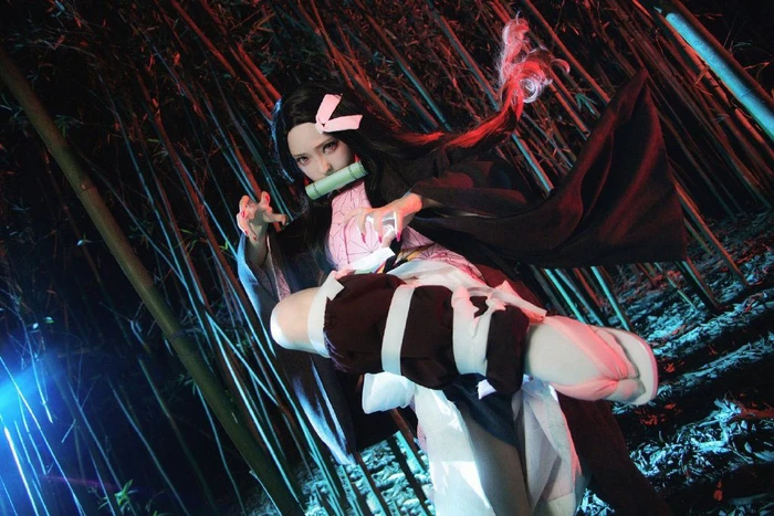 Ảnh cosplay Nezuko xinh đẹp dịu dàng