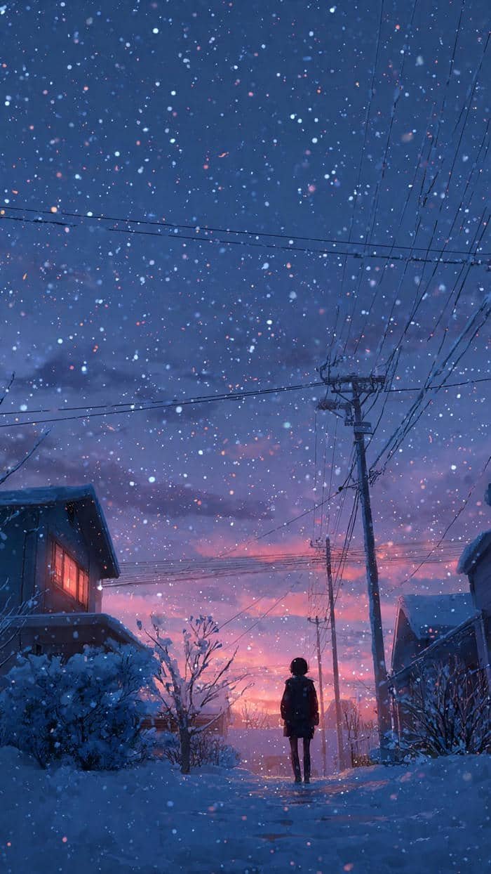 ảnh anime mùa đông dễ thương