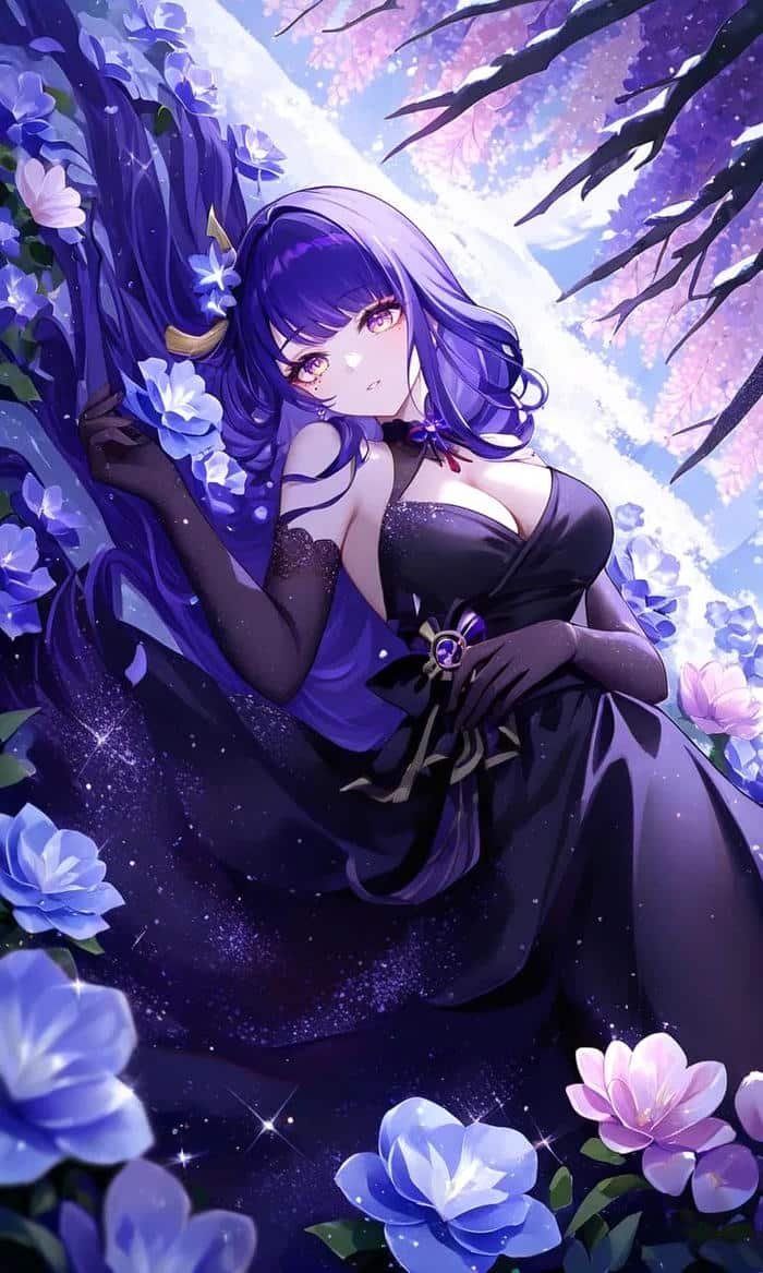 ảnh anime tím lung linh ánh sáng