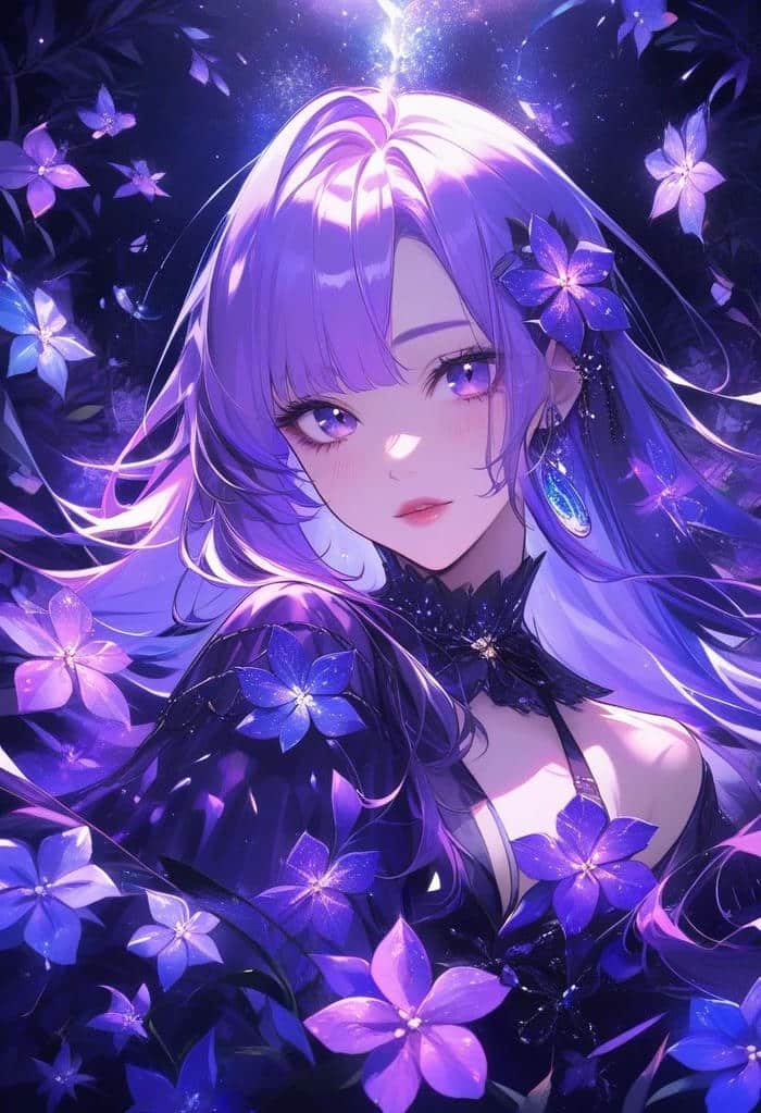 ảnh anime tím lung linh