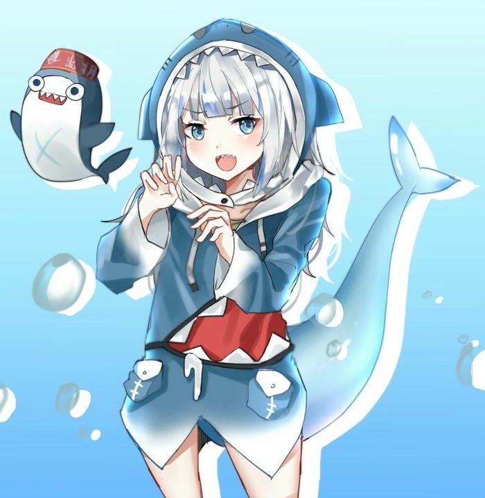 ảnh cá mập anime vui vẻ