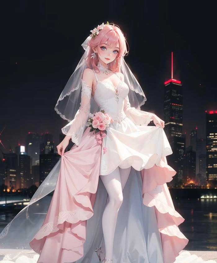 ảnh cưới anime cute cô dâu