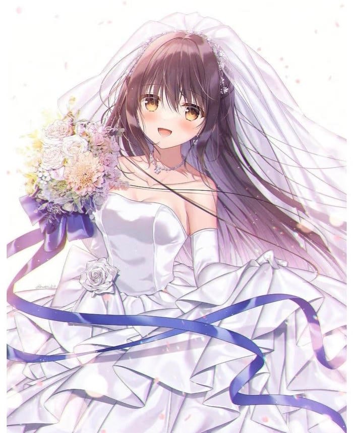 ảnh cưới anime high quality cô dâu