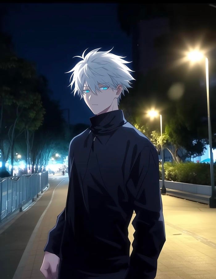 ảnh gojo satoru áo đen