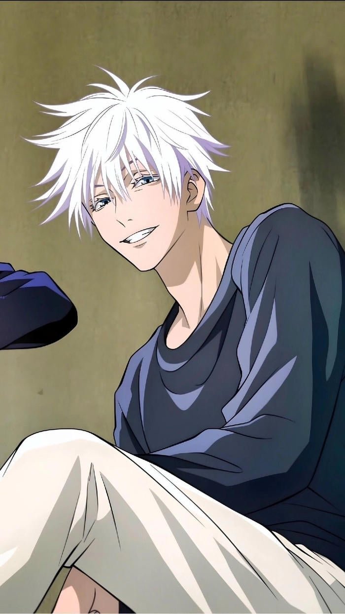 ảnh gojo satoru cười nhẹ