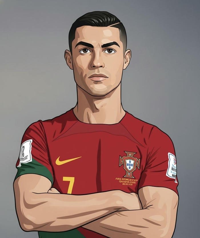 ảnh ronaldo anime chân dung