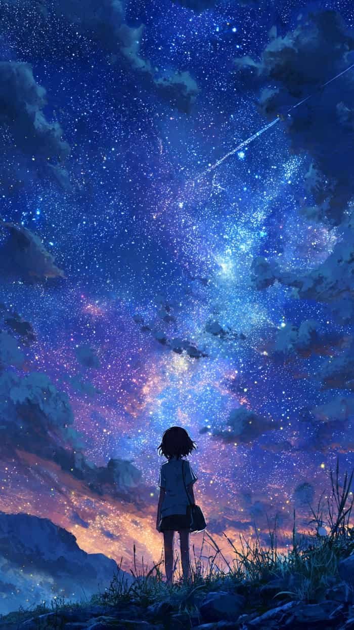anime bầu trời đầy sao