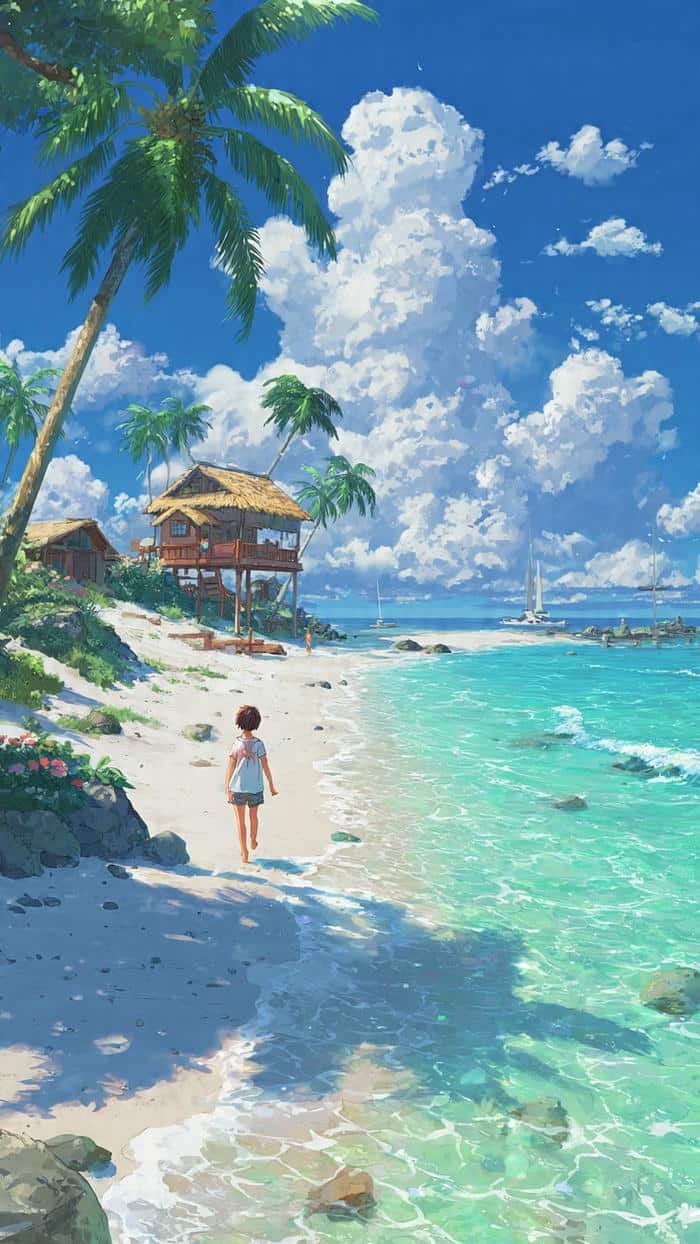 anime cảnh biển mùa hè