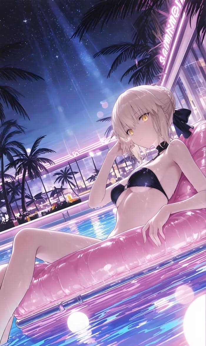 anime girl bikini art