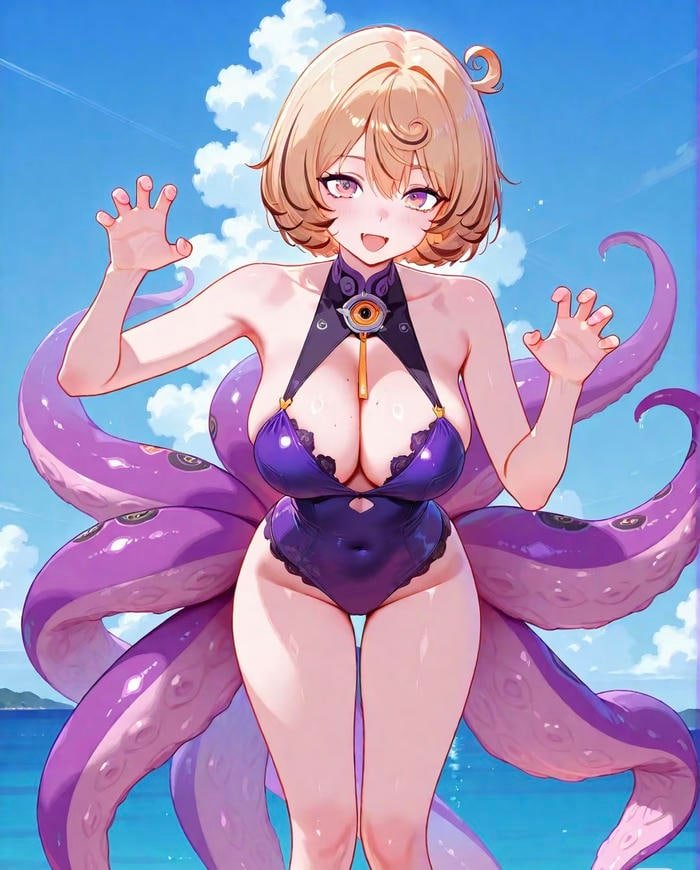 anime girl bikini pose