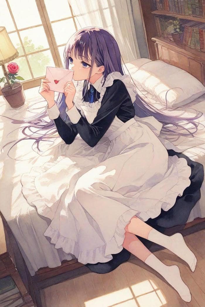anime maid artistic pose