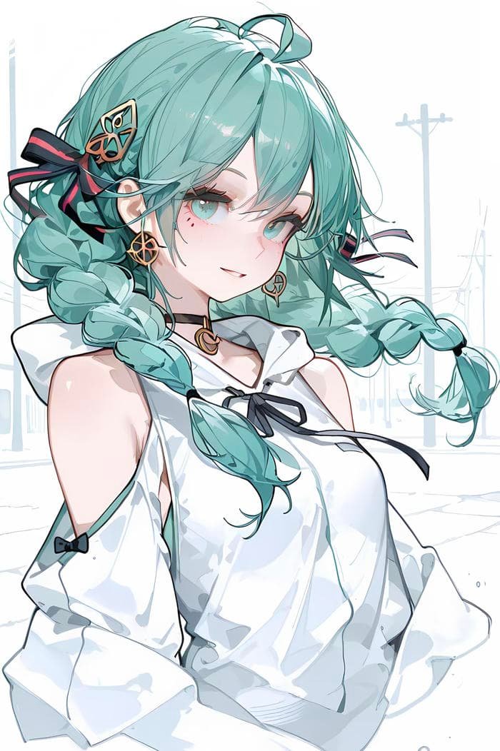 anime màu xanh lá nhẹ nhàng