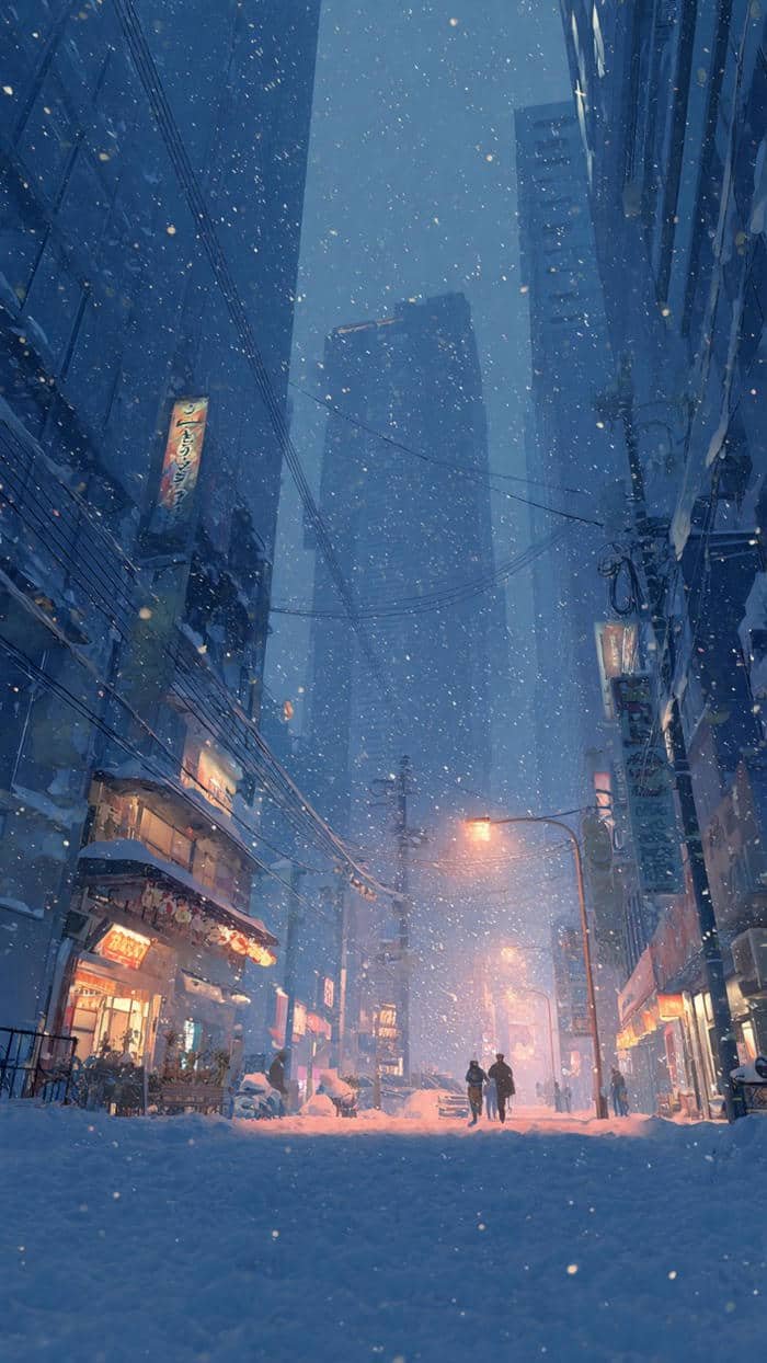 anime snow soft aesthetic