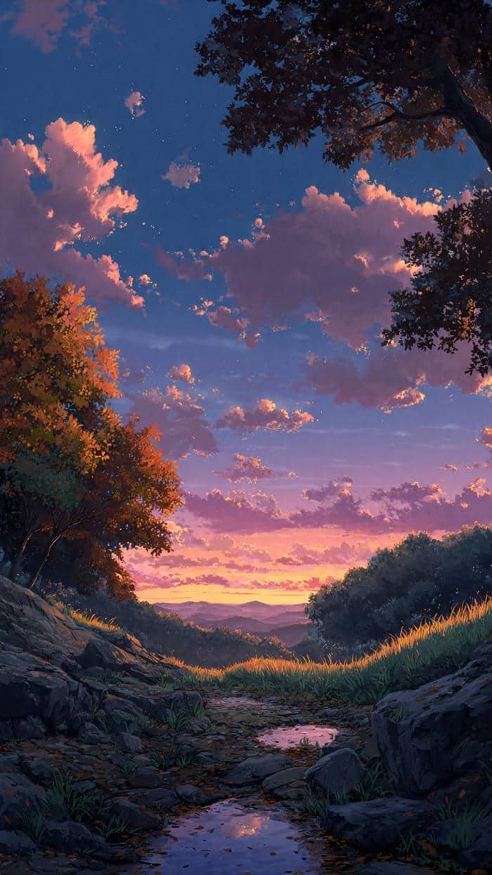 anime thiên nhiên bình minh