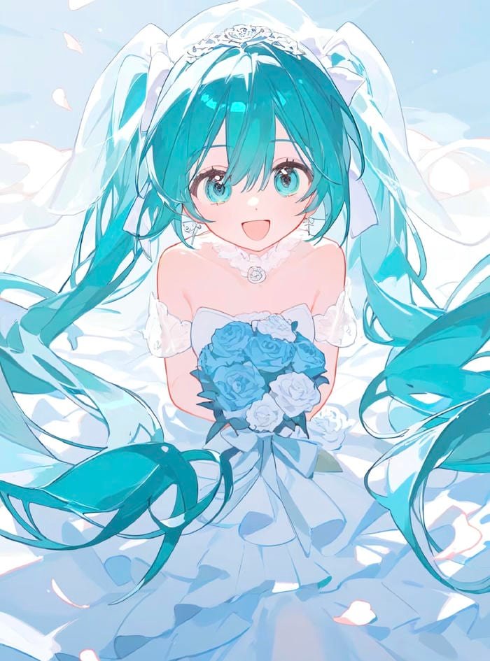 anime wedding art cô dâu