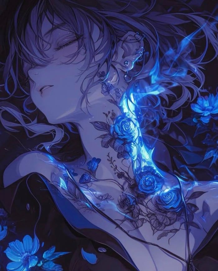 anime xanh dương aesthetic