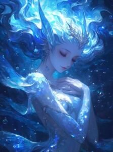 anime xanh dương ánh sáng dịu