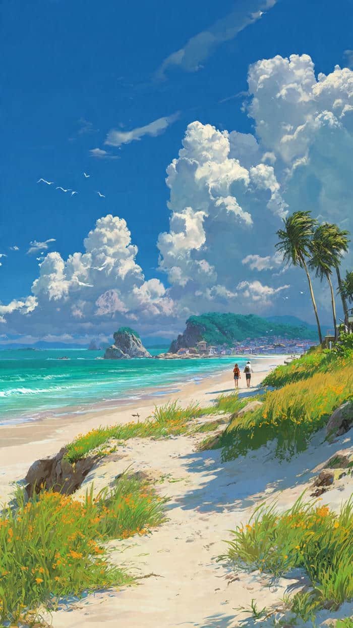 bãi biển anime