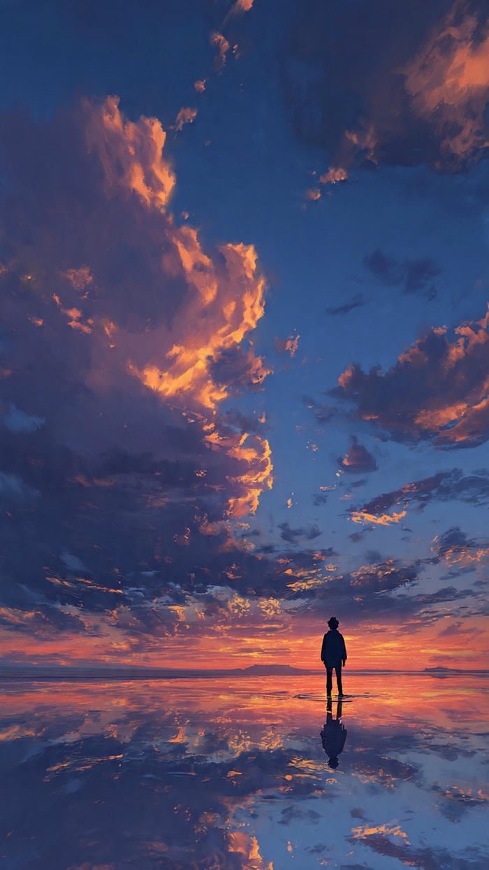 bầu trời anime ánh sáng