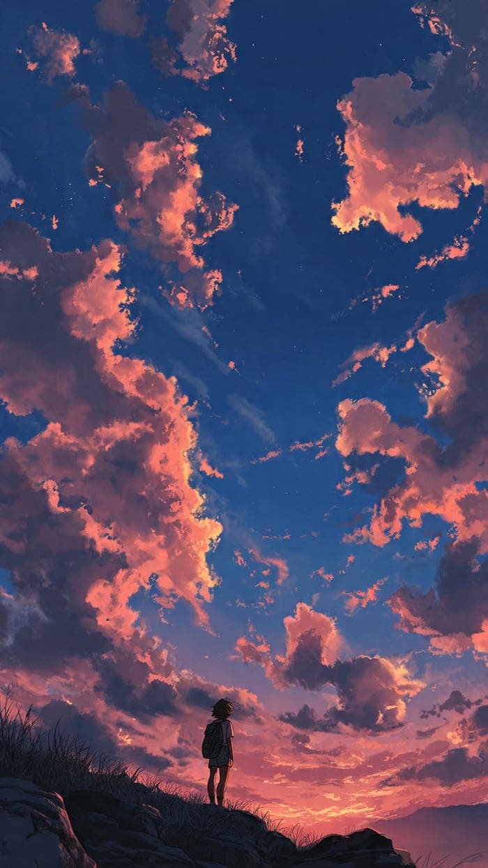 bầu trời anime buổi chiều