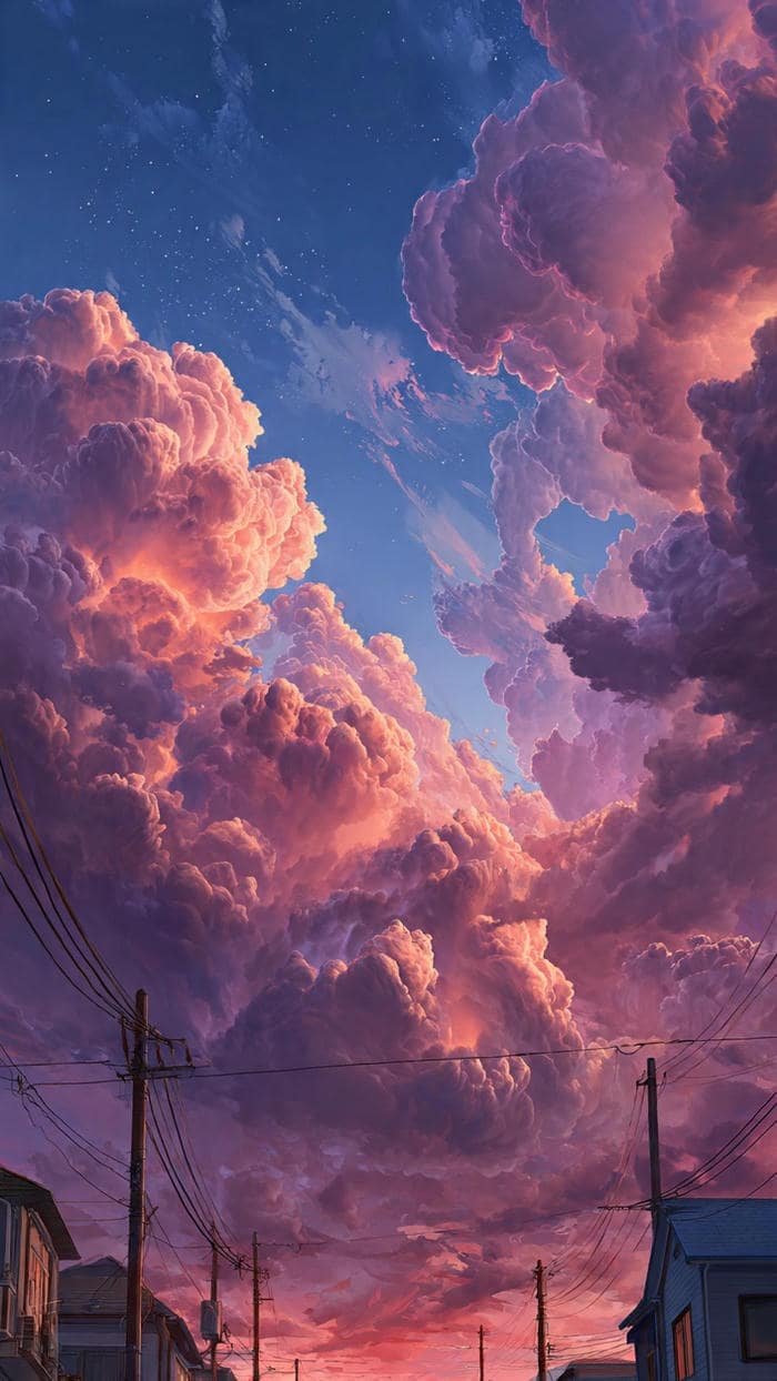 bầu trời anime hoàng hôn