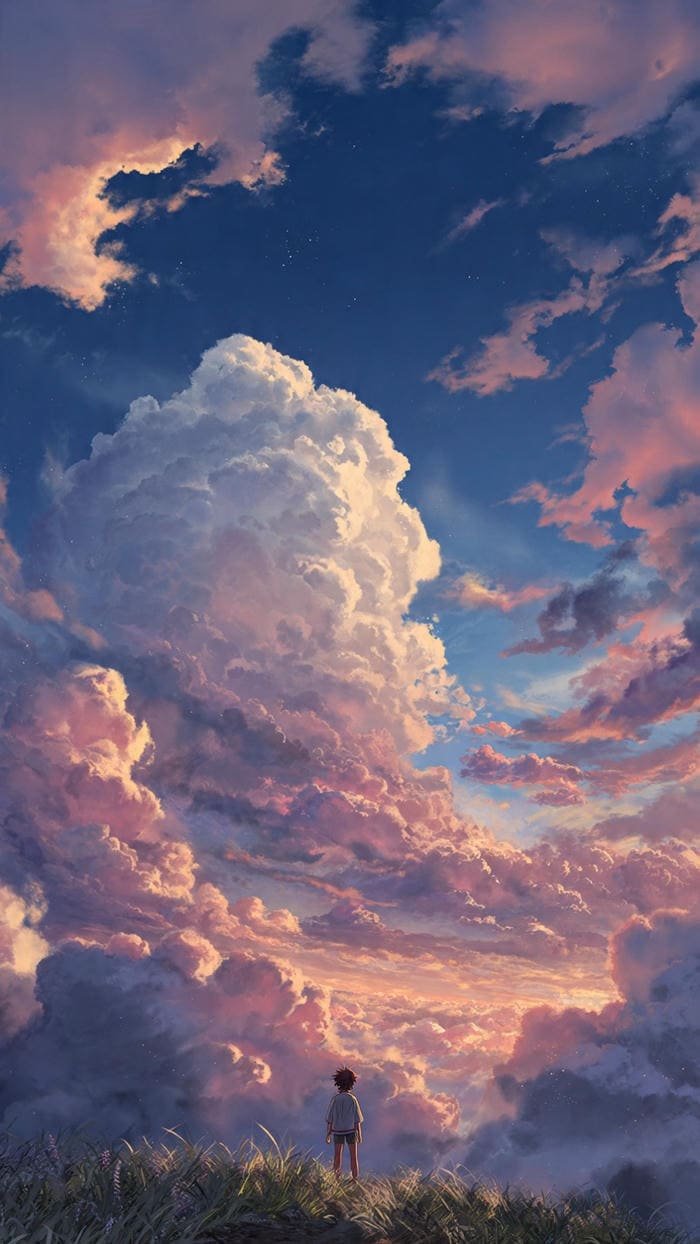 bầu trời anime long lanh