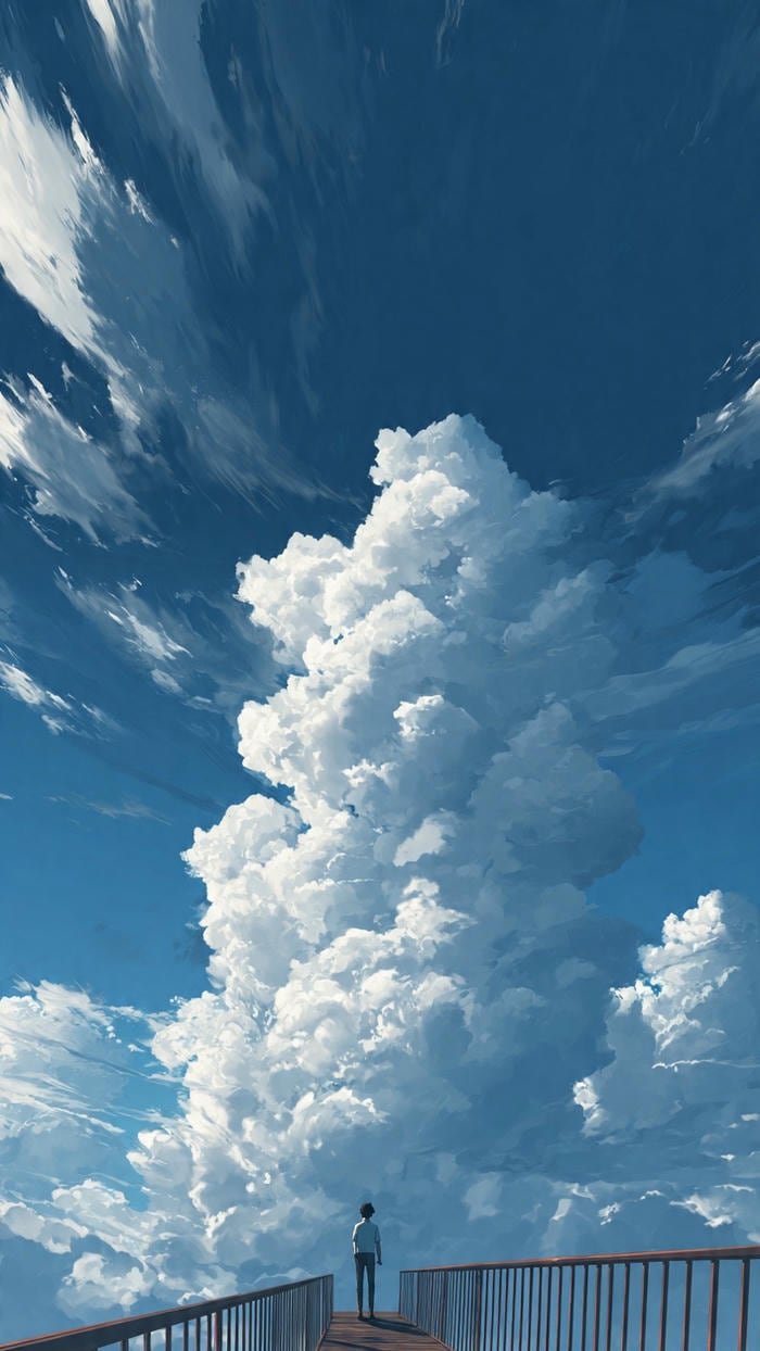 bầu trời anime pastel