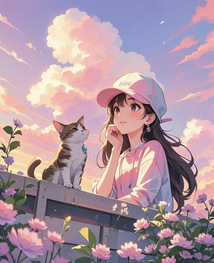 bộ sưu tập ảnh mèo anime đáng yêu nghệ thuật