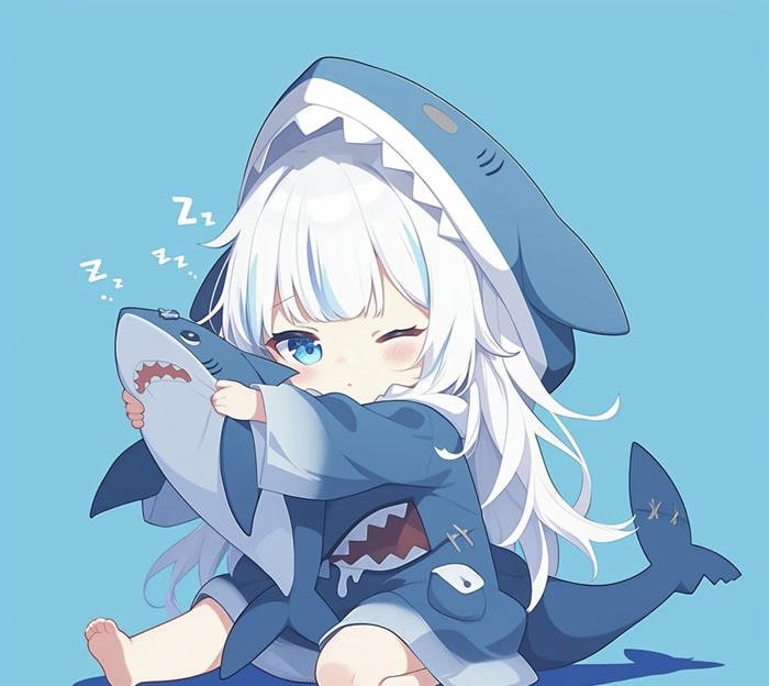 cá mập anime phong cách