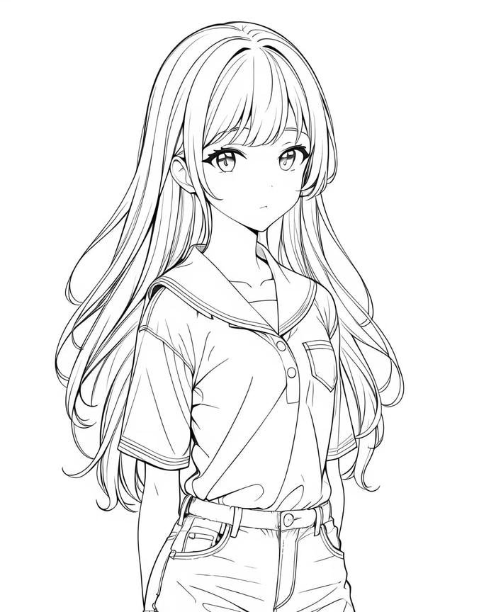 các ảnh anime không màu đơn giản