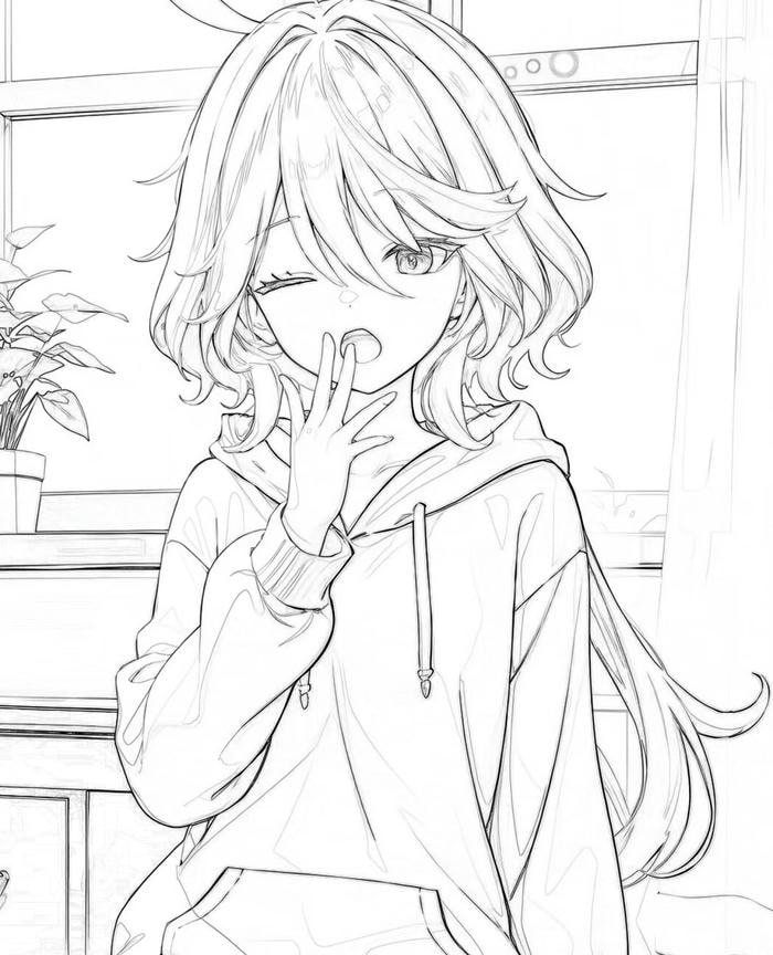 các ảnh anime không màu đơn sắc