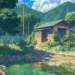 cảnh anime làng cổ