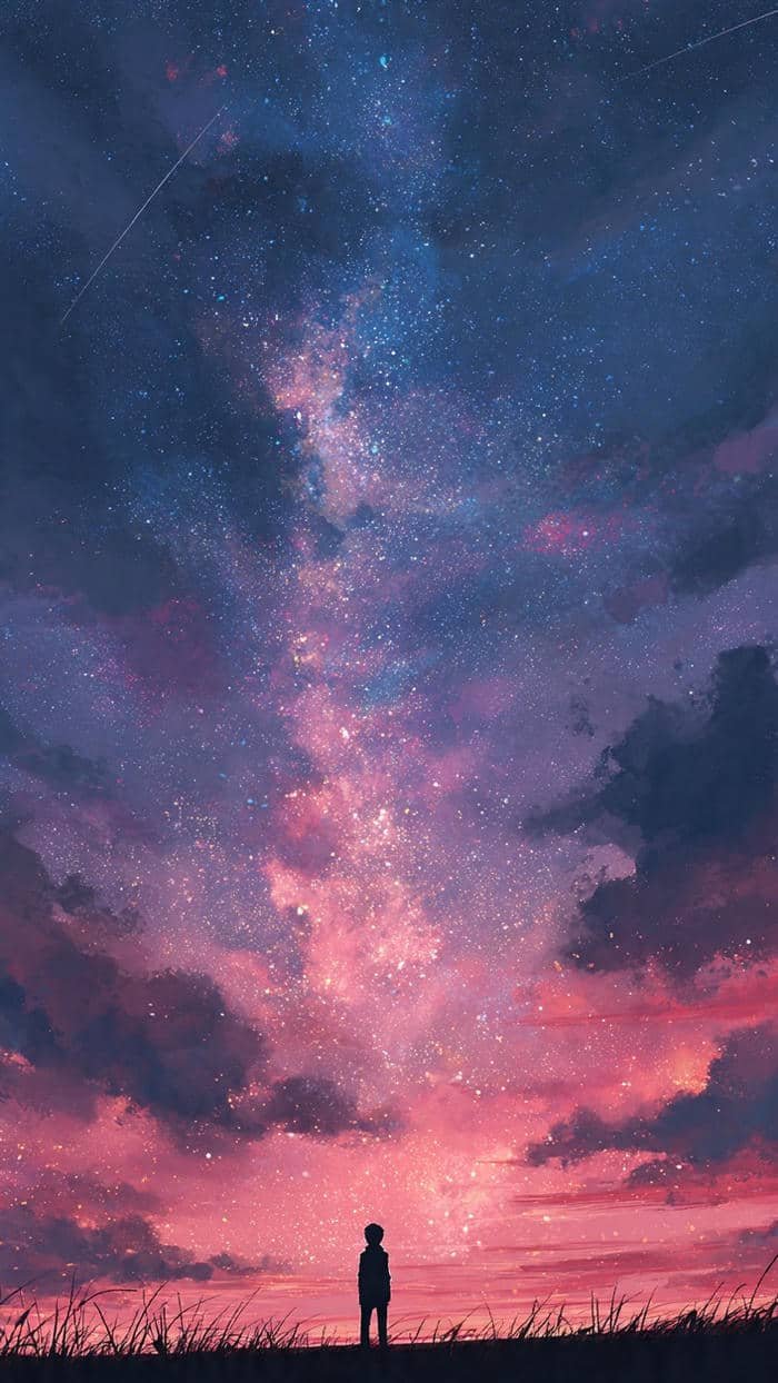 cảnh bầu trời anime lãng mạn