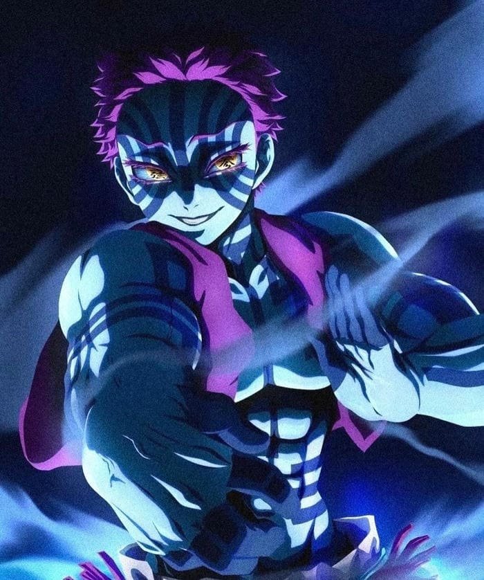 hình Akaza biểu cảm dữ dội