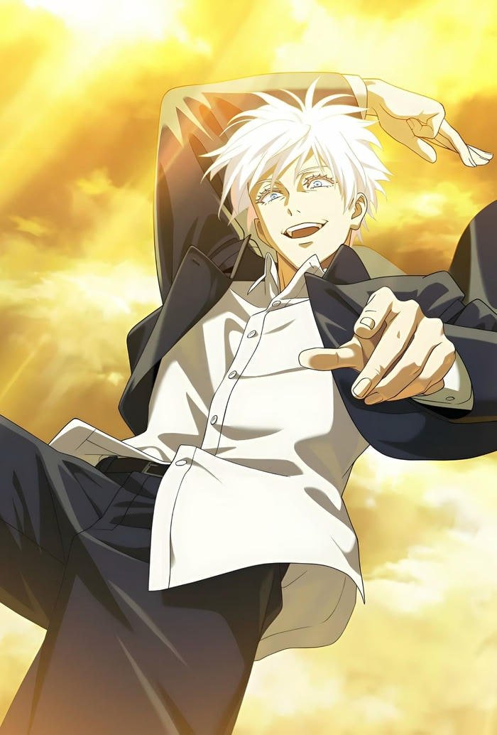 hình ảnh gojo satoru anime tỏa năng lượng