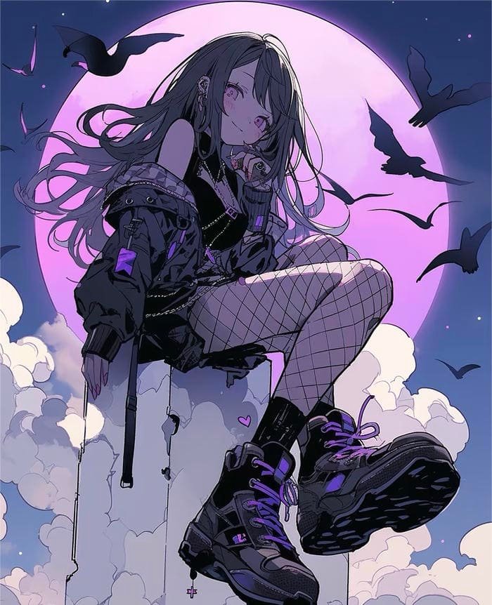 hình anime ánh tím