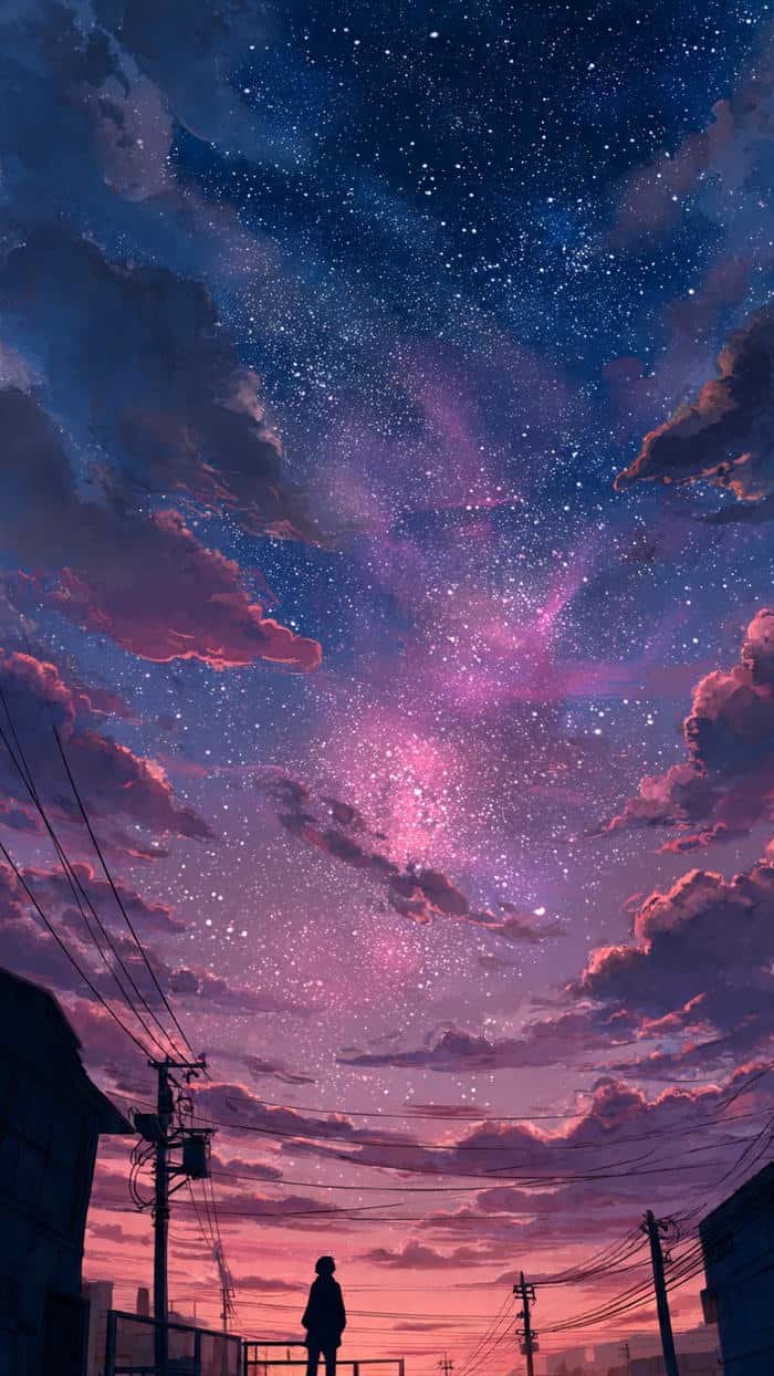 hình anime bầu trời cao