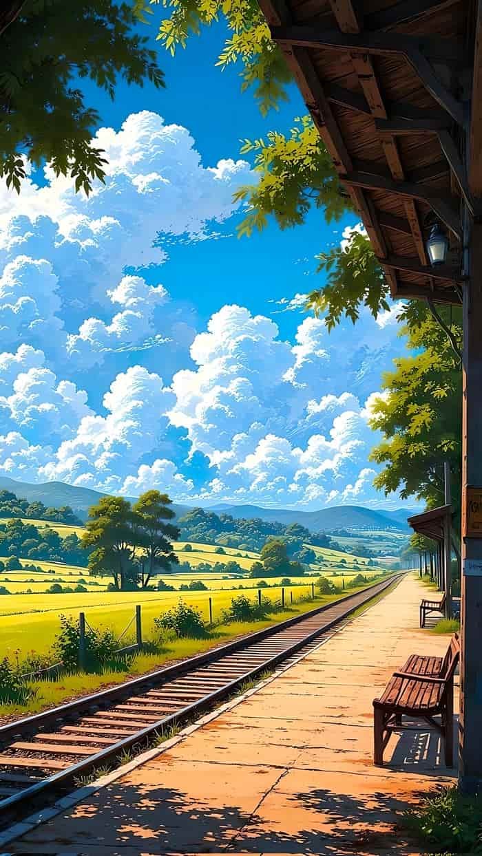 hình anime bầu trời mùa hè