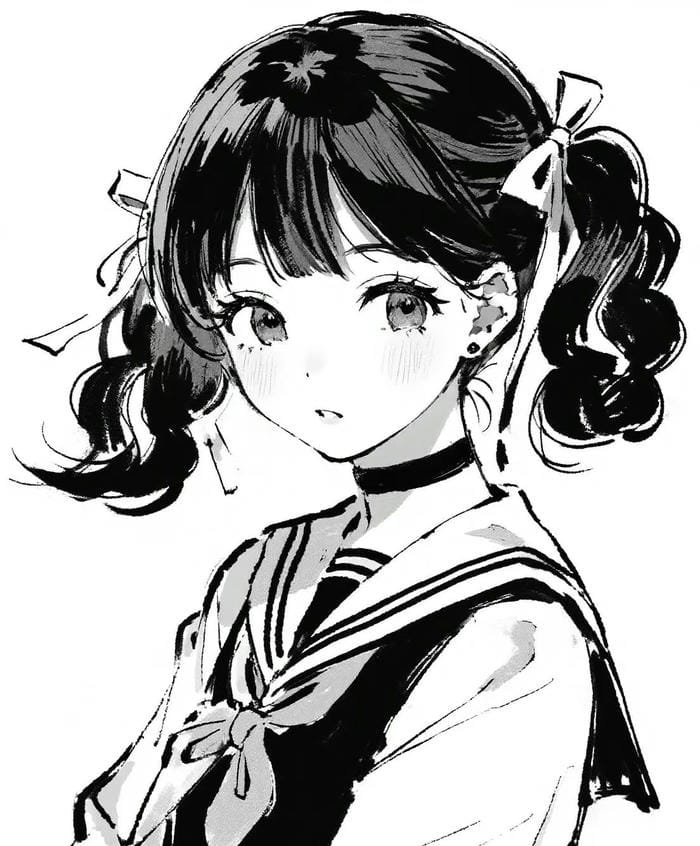 hình anime không màu lãng mạn