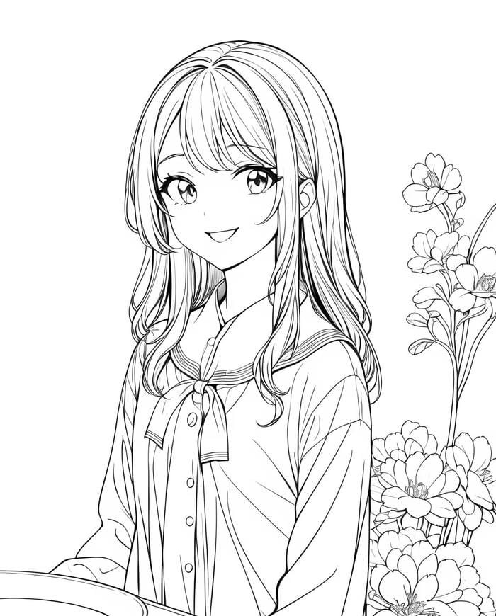 hình anime không màu tinh tế