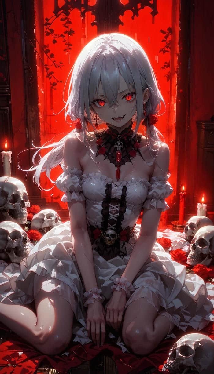 hình anime ma cà rồng sắc đỏ