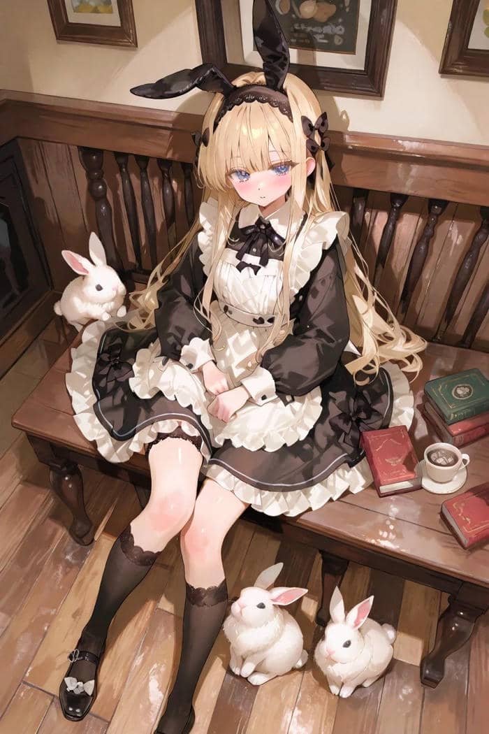 hình anime maid phong cách cosplay