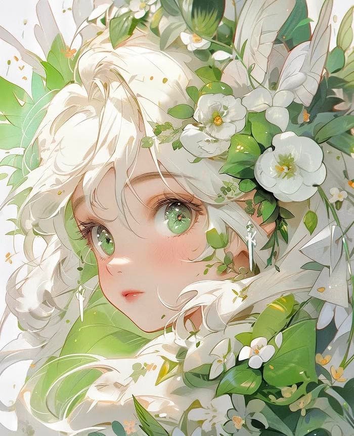 hình anime màu xanh lá